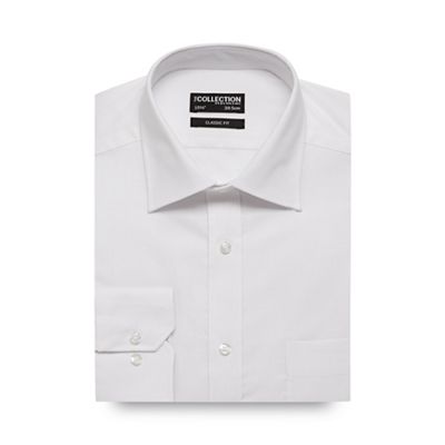 The Collection White self striped regular fit shirt